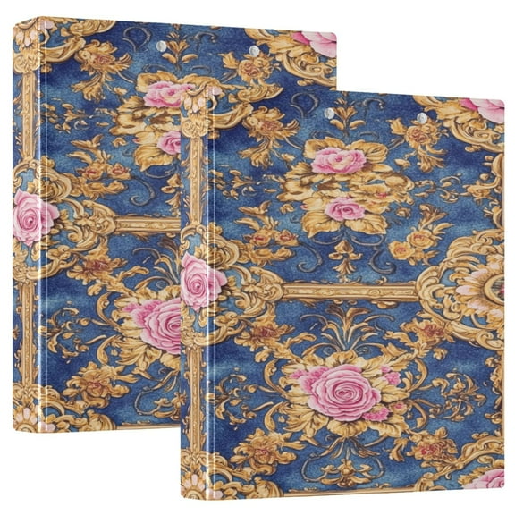 Ring Binders Floral Baroque Presentation1.5-inch, Slant Ring One-Touch