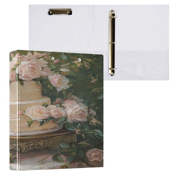 Ring Binders Floral Decorated Tiered Wedding Cake Presentation1.5-inch, Slant Ring One-Touch