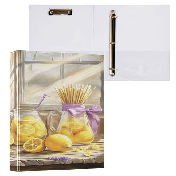 Ring Binders Fresh Lemons Presentation1.5-inch, Slant Ring One-Touch