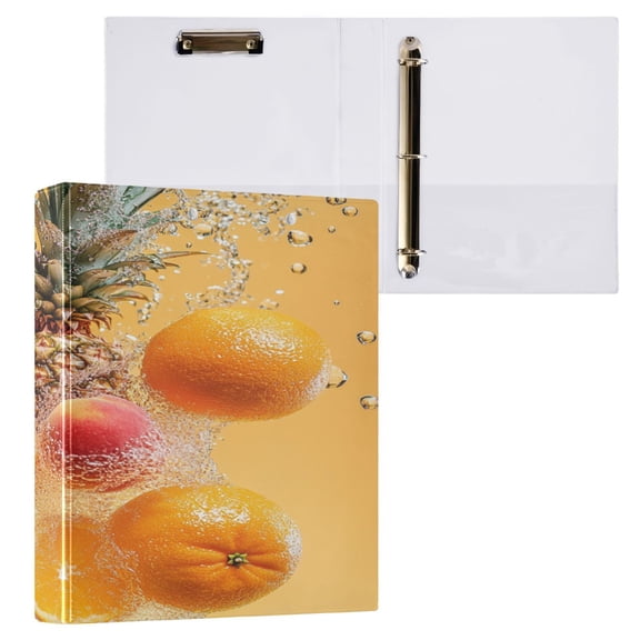 Ring Binders Fruits Splashing in Water Presentation1.5-inch, Slant Ring One-Touch