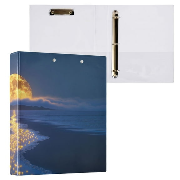 Ring Binders Glowing Celestial over Ocean Presentation1.5-inch, Slant Ring One-Touch