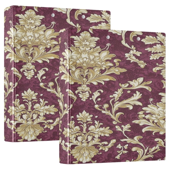 Ring Binders Gold Floral Filigree Presentation1.5-inch, Slant Ring One-Touch