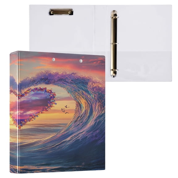 Ring Binders Heart-shaped Wave Planting Presentation1.5-inch, Slant Ring One-Touch