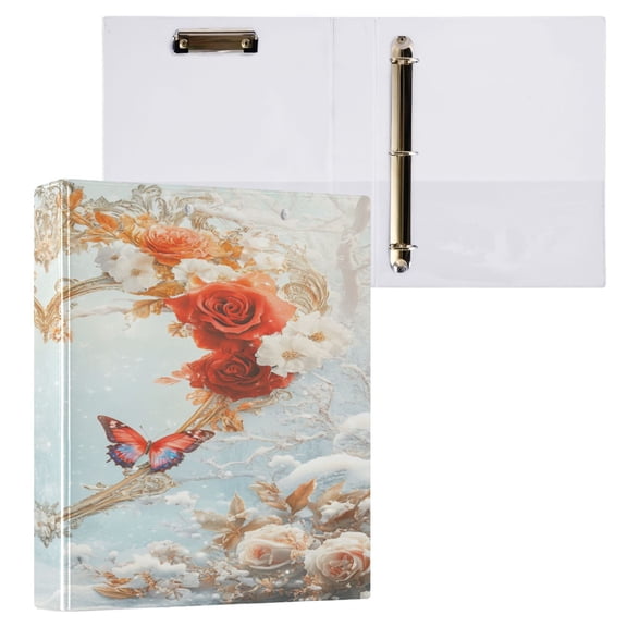 Ring Binders Heat Of Rose Painting Presentation1.5-inch, Slant Ring One-Touch