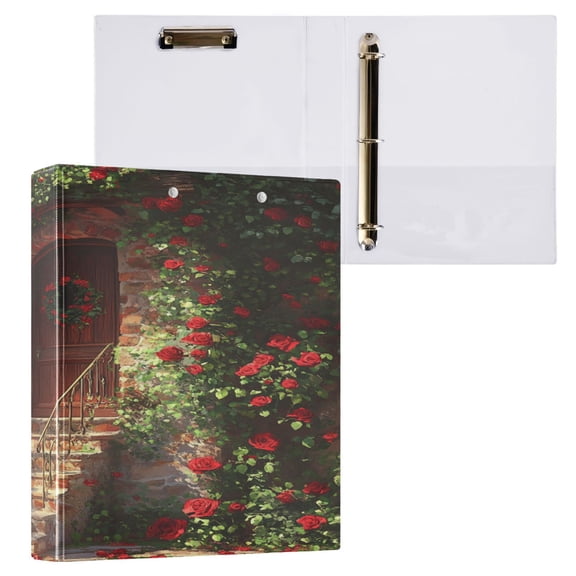 Ring Binders House Covered with Roses Presentation1.5-inch, Slant Ring One-Touch