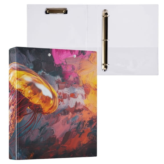Ring Binders Jellyfish Colorful Art Presentation1.5-inch, Slant Ring One-Touch