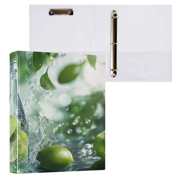 Ring Binders Lime Soda Bottle Splash Presentation1.5-inch, Slant Ring One-Touch