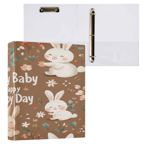 Ring Binders Lucky White Rabbit Presentation1.5-inch, Slant Ring One-Touch