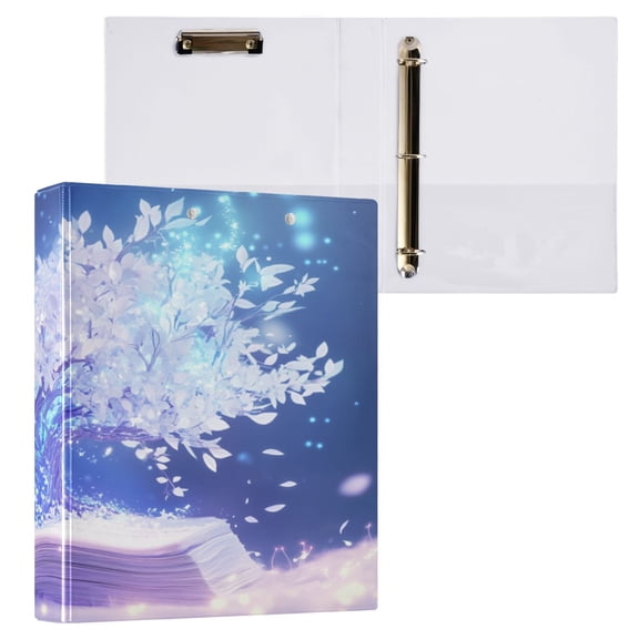 Ring Binders Magical Book White Tree Presentation1.5-inch, Slant Ring One-Touch