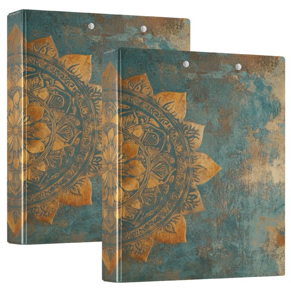 Ring Binders Mandala Pattern Presentation1.5-inch, Slant Ring One-Touch