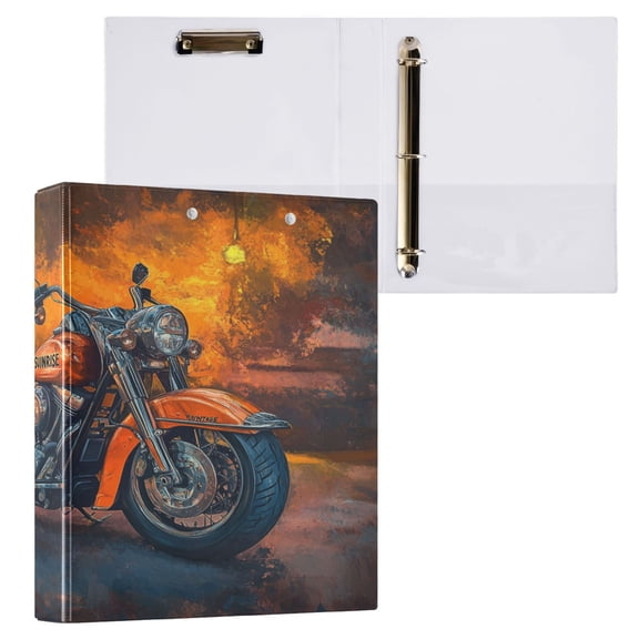 Ring Binders Motorcycle Printing Presentation1.5-inch, Slant Ring One-Touch