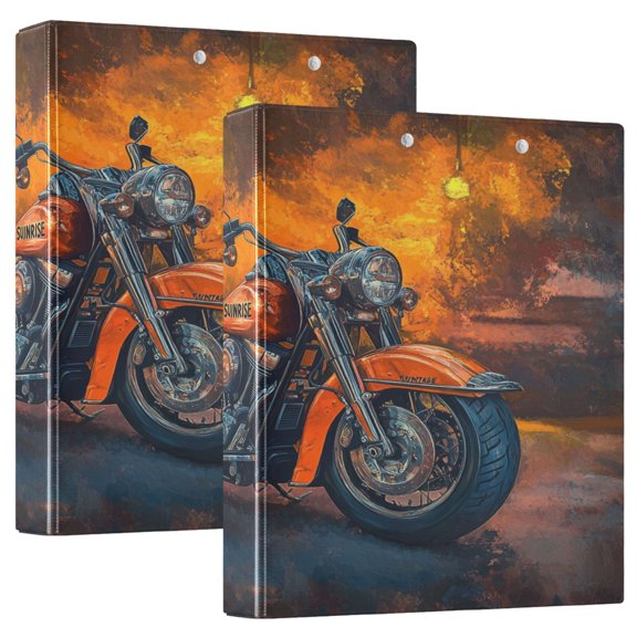 Ring Binders Motorcycle Printing Presentation1.5-inch, Slant Ring One-Touch