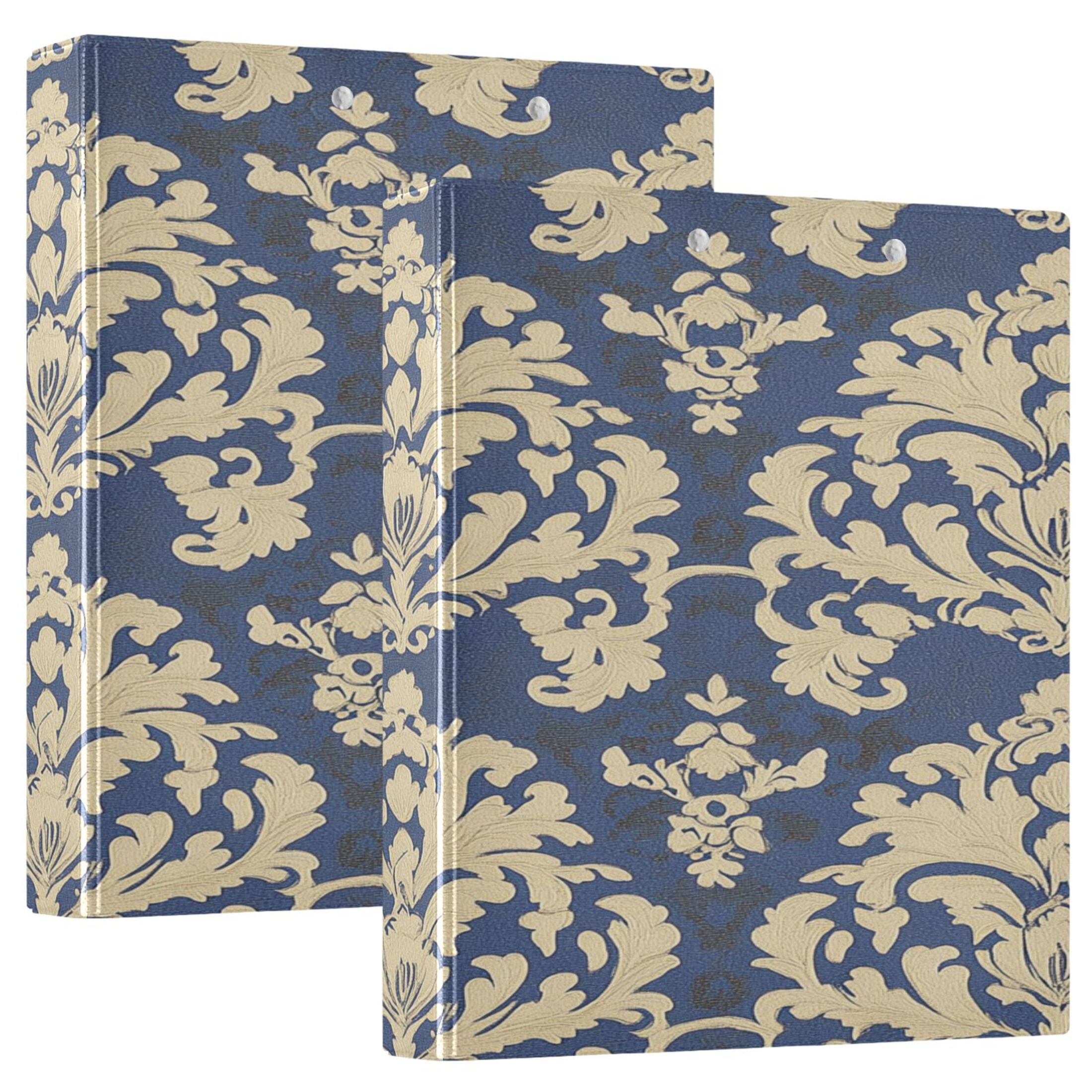 Ring Binders Navy and Cream Damask Elegance Presentation1.5-inch, Slant ...