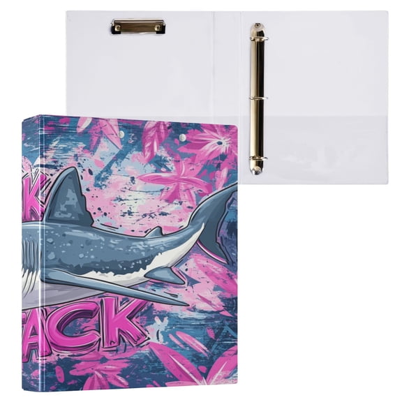 Ring Binders Oil Painting Shark Presentation1.5-inch, Slant Ring One-Touch
