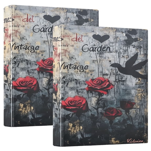 Ring Binders Oil Rose Painting Presentation1.5-inch, Slant Ring One-Touch