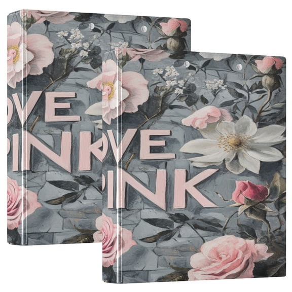 Ring Binders Oil Roses Painting Presentation1.5-inch, Slant Ring One-Touch