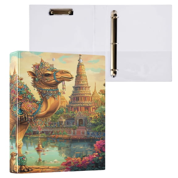 Ring Binders Ornate Camel by Temples Presentation1.5-inch, Slant Ring One-Touch