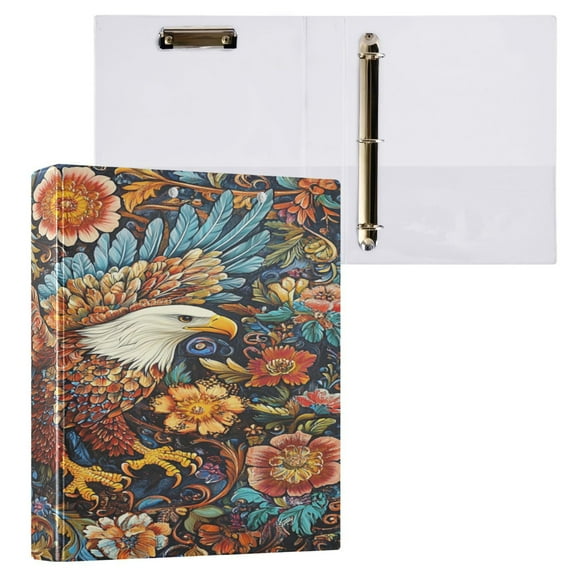 Ring Binders Ornate Eagless Artwork Presentation1.5-inch, Slant Ring One-Touch
