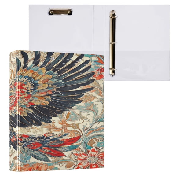 Ring Binders Ornate Eagless Painting Presentation1.5-inch, Slant Ring One-Touch