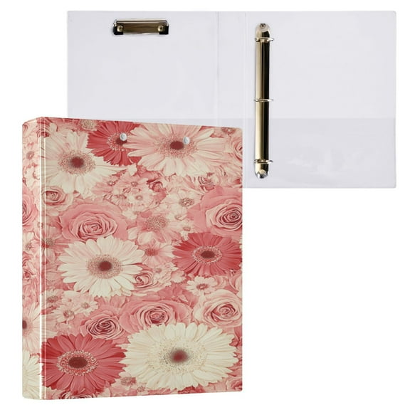 Ring Binders Pink Flowers Presentation1.5-inch, Slant Ring One-Touch