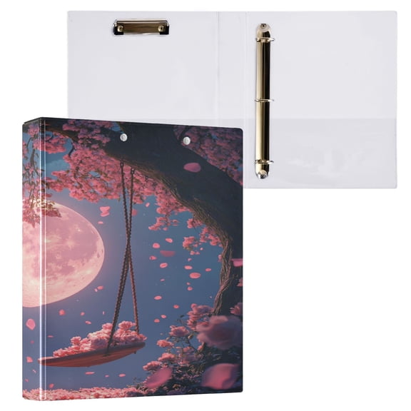 Ring Binders Pink Moon Pattern Presentation1.5-inch, Slant Ring One-Touch