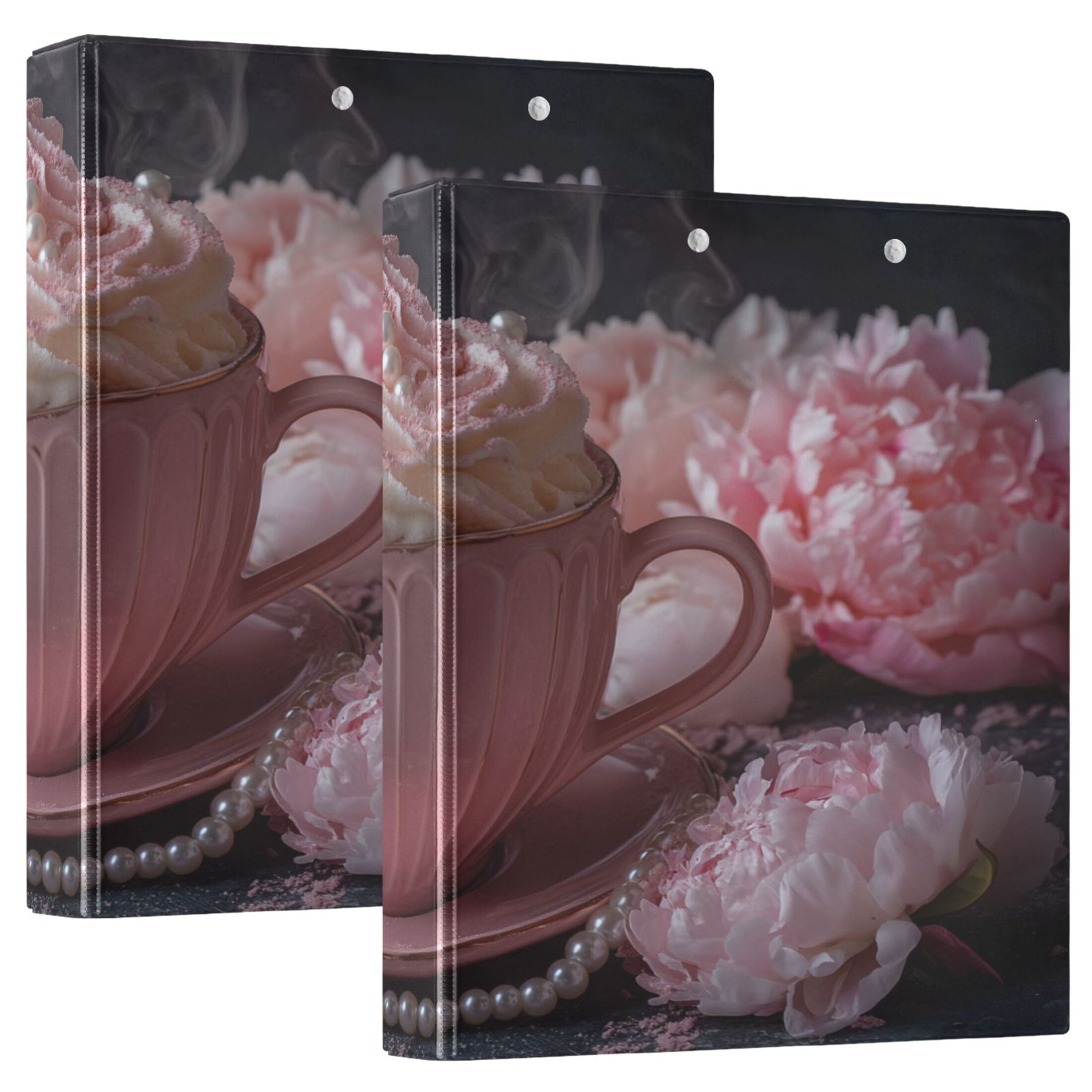 Ring Binders Pink Mug with Whipped Cream Presentation1.5-inch, Slant ...