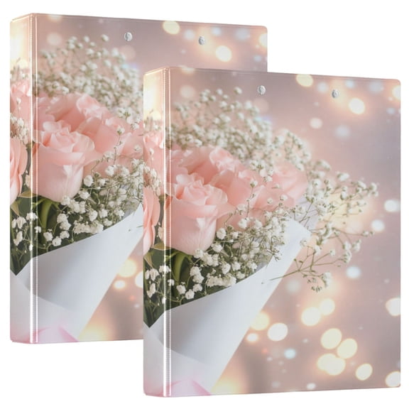 Ring Binders Pink Roses Presentation1.5-inch, Slant Ring One-Touch