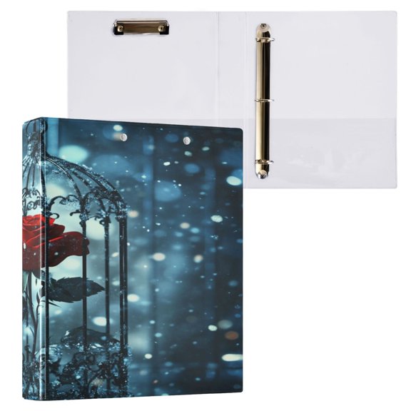 Ring Binders Red Rose Printing Presentation1.5-inch, Slant Ring One-Touch