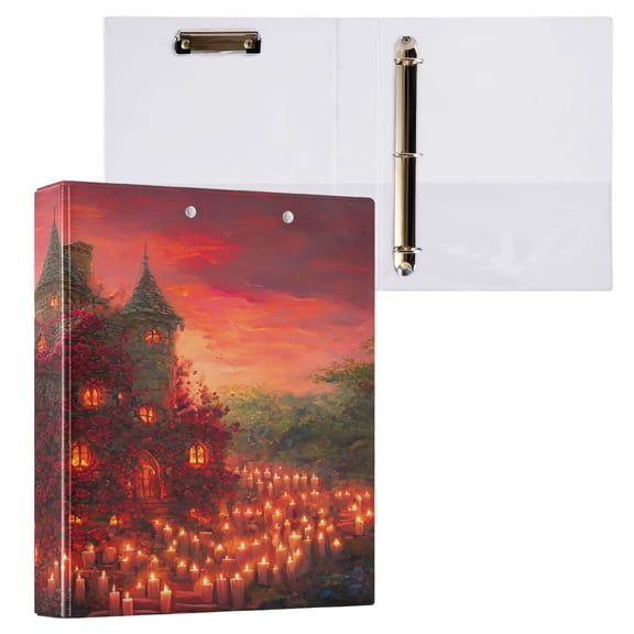 Ring Binders Rose Covered House Presentation1.5-inch, Slant Ring One-Touch