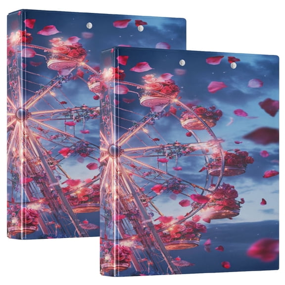Ring Binders Roses Of Ferris Wheel Printing Presentation1.5-inch, Slant Ring One-Touch