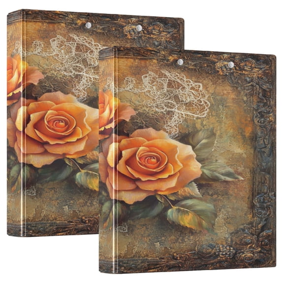 Ring Binders Roses and Butterflies in Frame Presentation1.5-inch, Slant Ring One-Touch