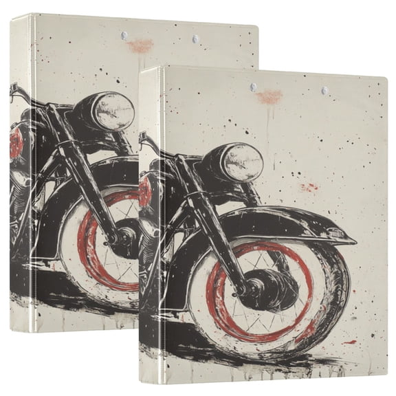 Ring Binders Route 66 Motorcycle Presentation1.5-inch, Slant Ring One-Touch