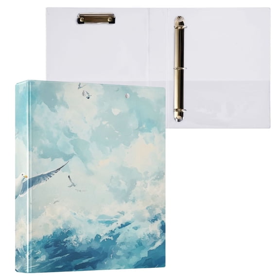 Ring Binders Seagulls over Waves Presentation1.5-inch, Slant Ring One-Touch