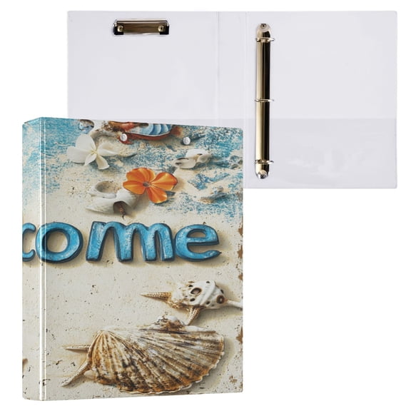 Ring Binders Seaside Elements Painting Presentation1.5-inch, Slant Ring One-Touch