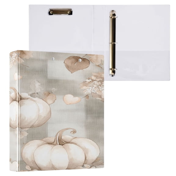 Ring Binders Soft Cream Pumpkin Elegance Presentation1.5-inch, Slant Ring One-Touch
