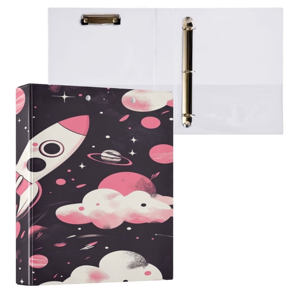 Ring Binders Spaceship Pinting Presentation1.5-inch, Slant Ring One-Touch