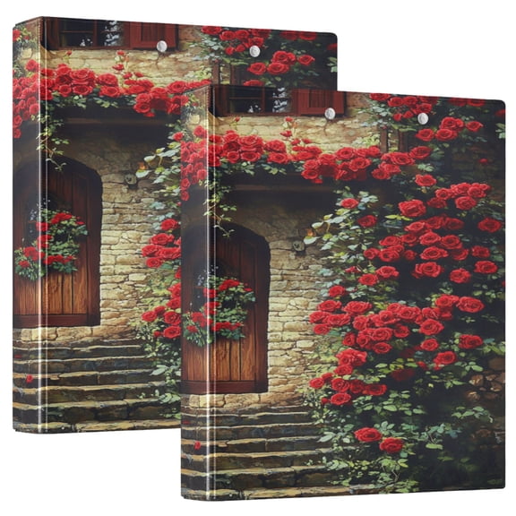 Ring Binders Stone House with Roses Presentation1.5-inch, Slant Ring One-Touch