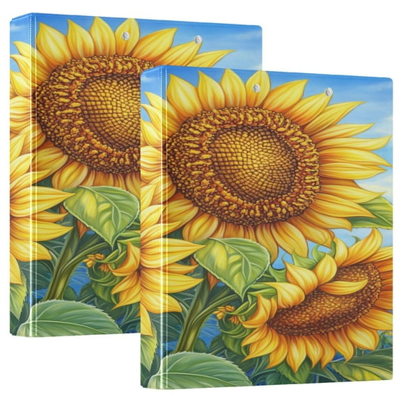 Ring Binders Sunflower Pattern Presentation1.5-inch, Slant Ring One-Touch