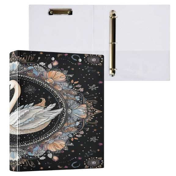 Ring Binders Swan in Celestial Bloom Presentation1.5-inch, Slant Ring One-Touch