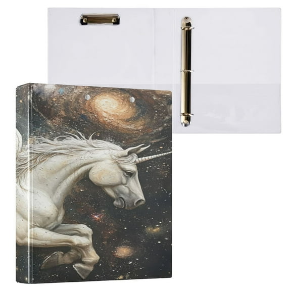 Ring Binders Unicorn in Space Presentation1.5-inch, Slant Ring One-Touch