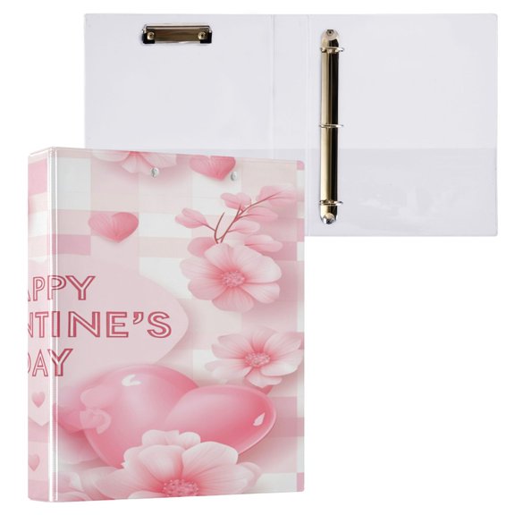 Ring Binders Valentine Day Card with Hearts Presentation1.5-inch, Slant Ring One-Touch