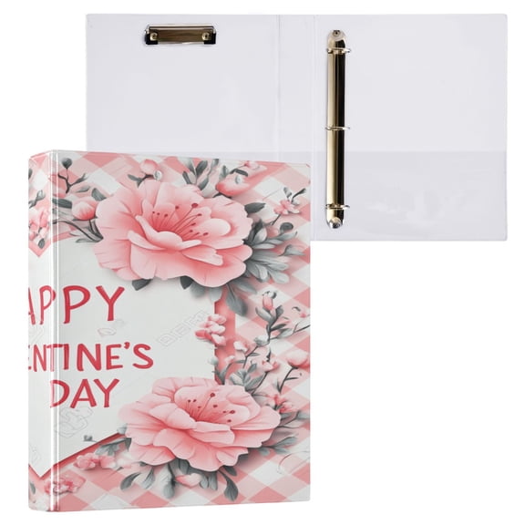 Ring Binders Valentine's Day Floral Card Presentation1.5-inch, Slant Ring One-Touch