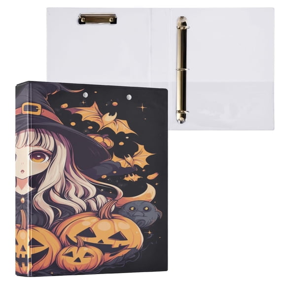 Ring Binders Vibrant Anime Witch Presentation1.5-inch, Slant Ring One-Touch