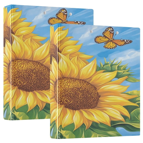 Ring Binders Vibrant Sunflower Presentation1.5-inch, Slant Ring One-Touch