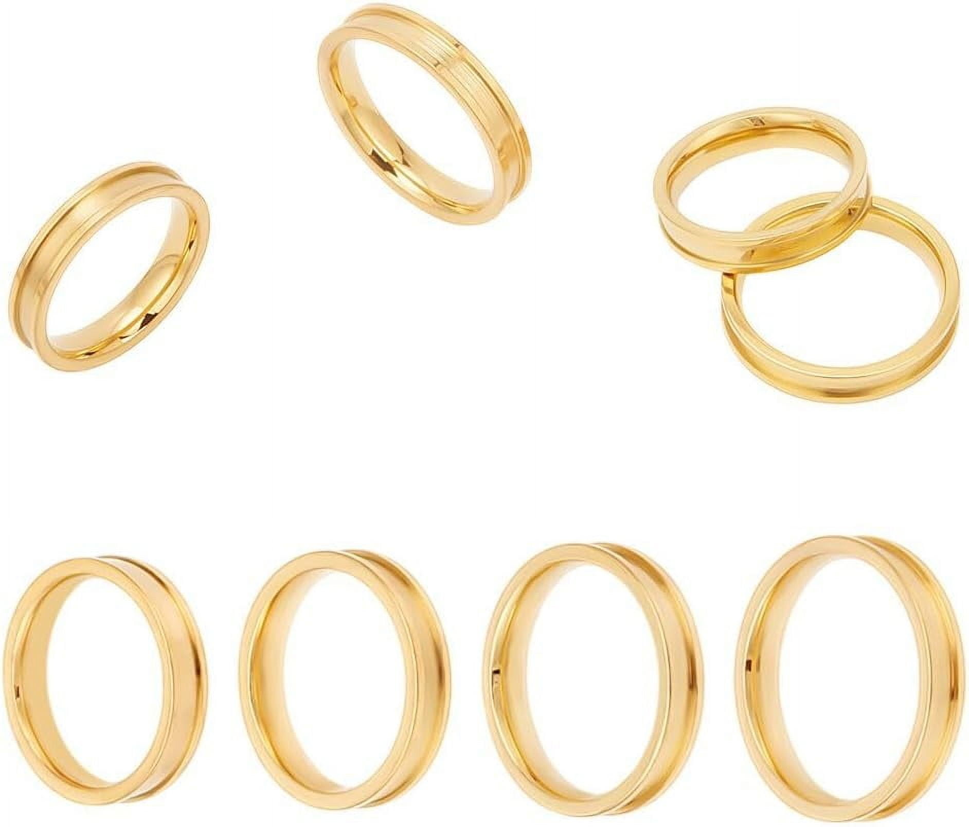 Ring Blanks Stainless Steel Grooved Rings Blank Core Ring Round Empty ...