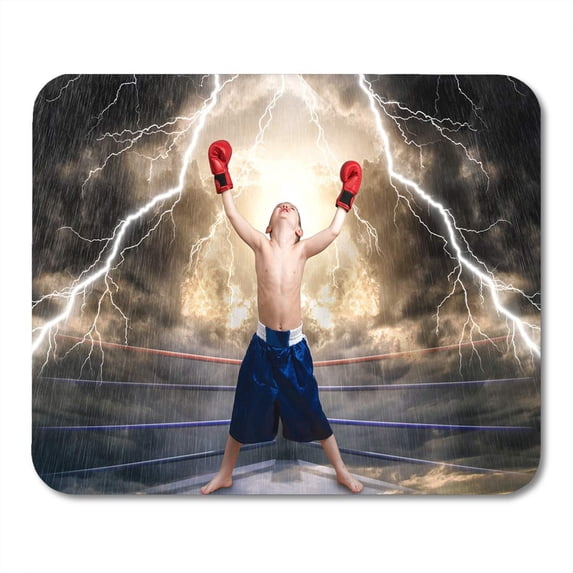 Ring Blue Belt The Boxing Champion Children's Sports Red Winning Action Mousepad Mouse Pad Mouse Mat 9x10 inch