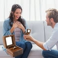 thumbnail image 1 of Ring Box Jewelry Box Wooden Ring Box Engagement Ring Holder Box with 1 Slot Wedding Ring Box for Ring Elegant and Retro Ring Holder Box for Wedding Proposal, 1 of 7