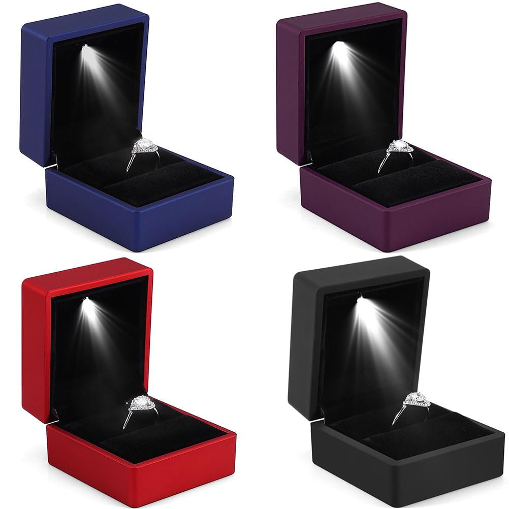 Ring Box, Jewelry Gift Boxes, Plush Lining Luxurious Square Ring Box ...