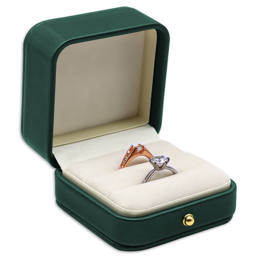 MYEBIUAI Velvet Ring Box, Wedding Engagement, Double Slots, Proposal ...