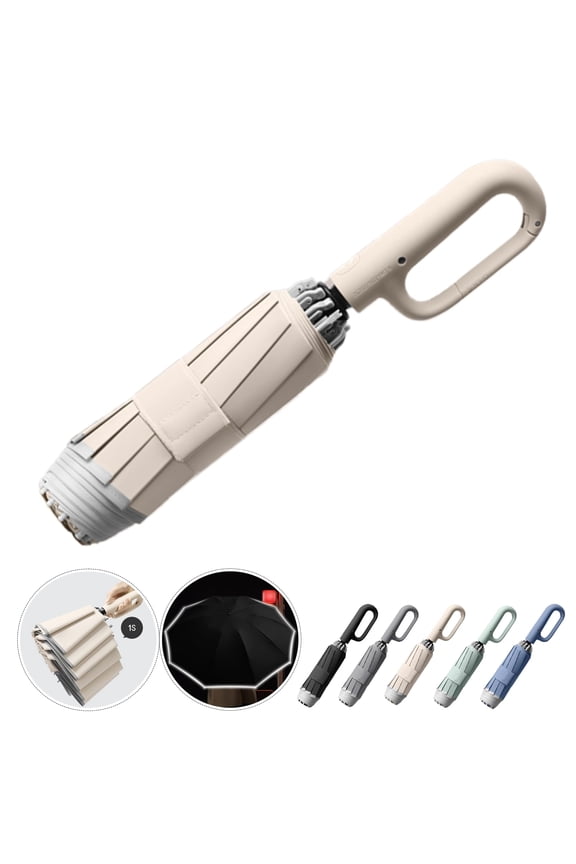 Ring Buckle Fully Automatic Umbrella, Reflective Safety Strip, Sturdy Windproof, Reverse Automatic, Travel Portable, Compact Folding